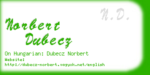 norbert dubecz business card